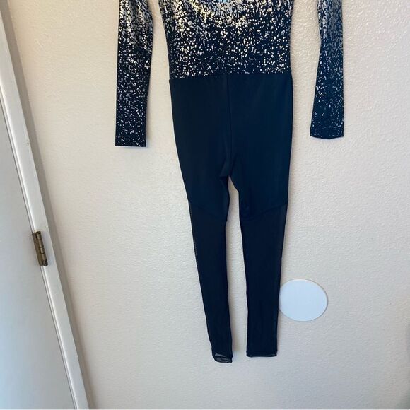 WEISSMAN Dance Costume black silver unitard jumpsuit Toccata 11427 IC 7/8 - Picture 5 of 11